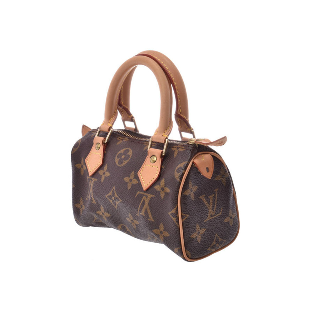 Louis Vuitton Speedy Monogram Handbag Leather Brown Strap
